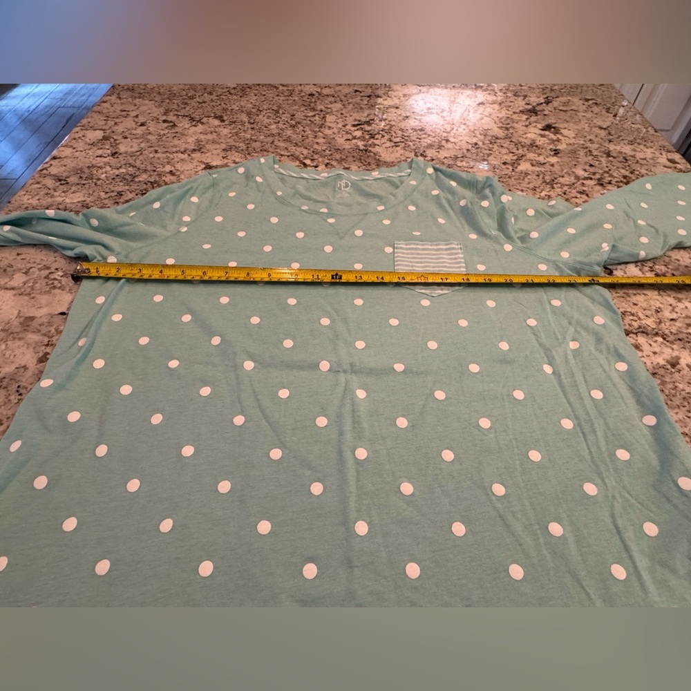 New Directions Long Sleeve PJ Top - Green - Picture 4 of 5